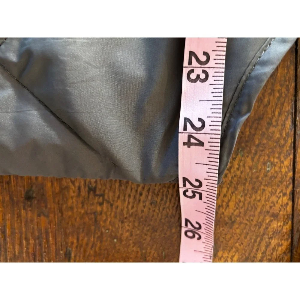J Crew Authentic Outerwear Quilted Vest Mens‎ XL Gray Full Zip Pockets Lined